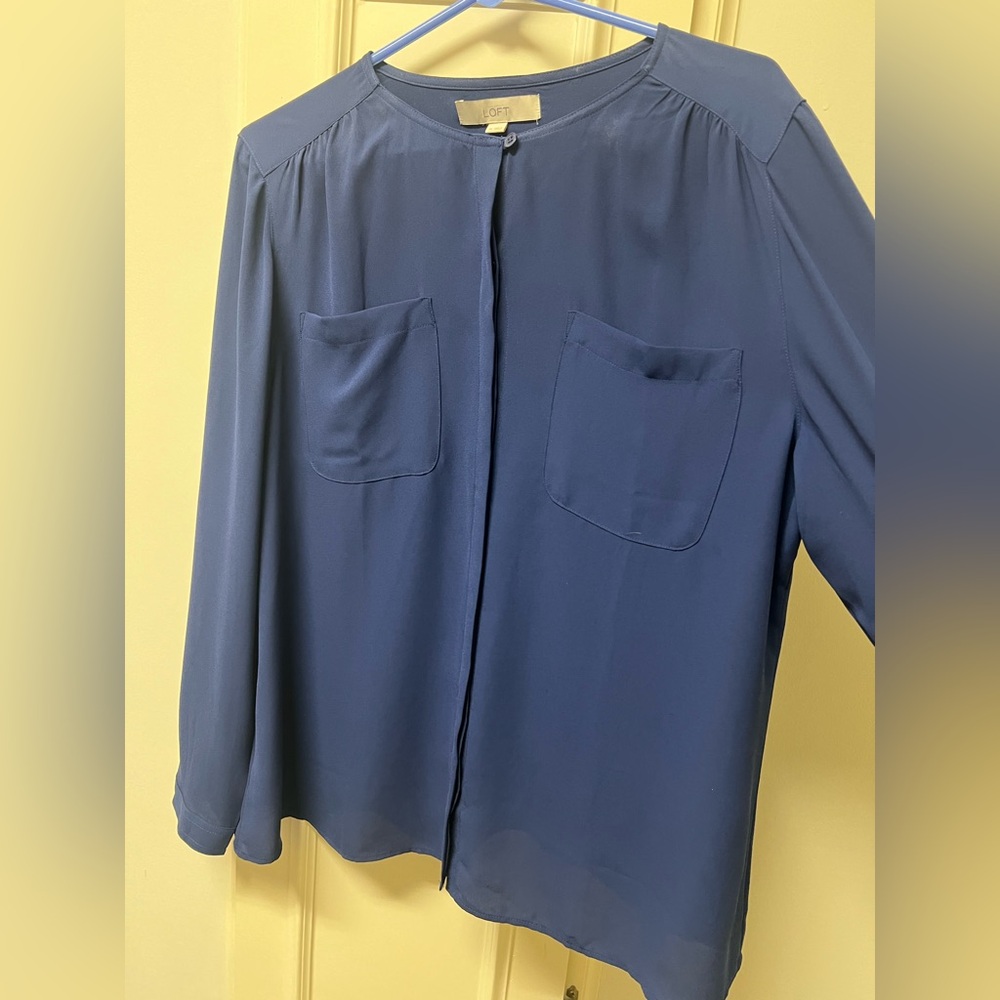 LOFT Classic Navy Blouse